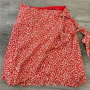 William B Orange Skirt Wrap size Small floral wrap skirt